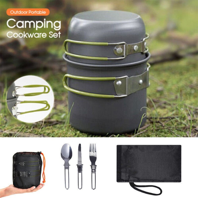 Outdoor Camping Cookware Set with Tableware