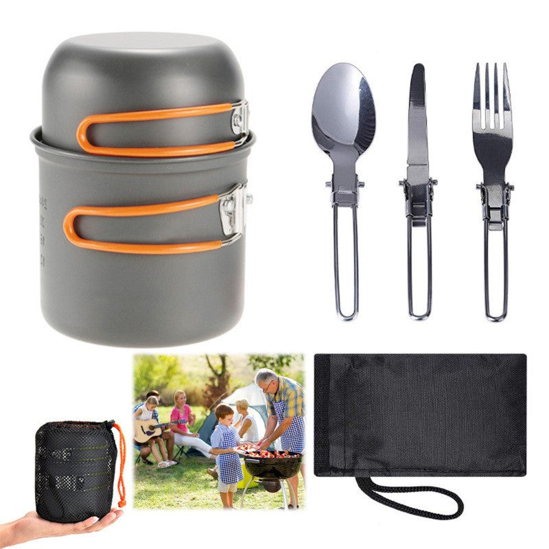 Outdoor Camping Cookware Set with Tableware