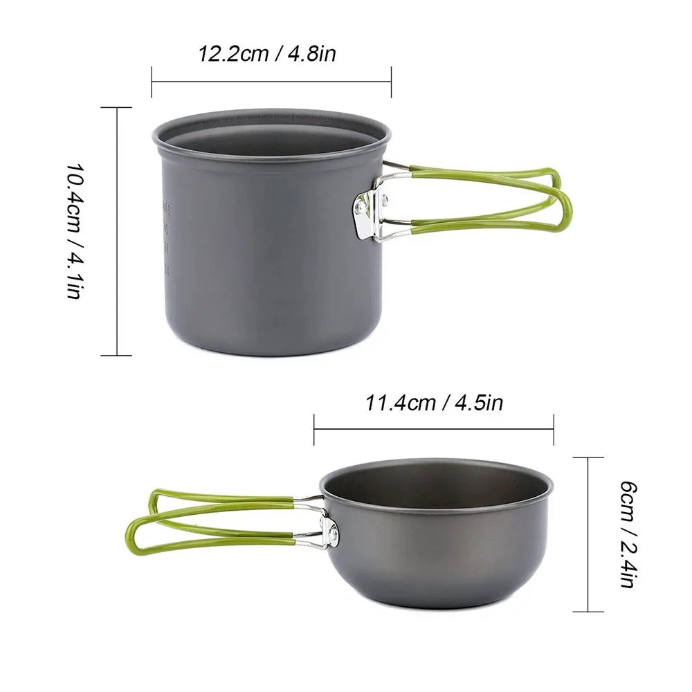 Camping Cookware Kit with Stove and Dinnerware