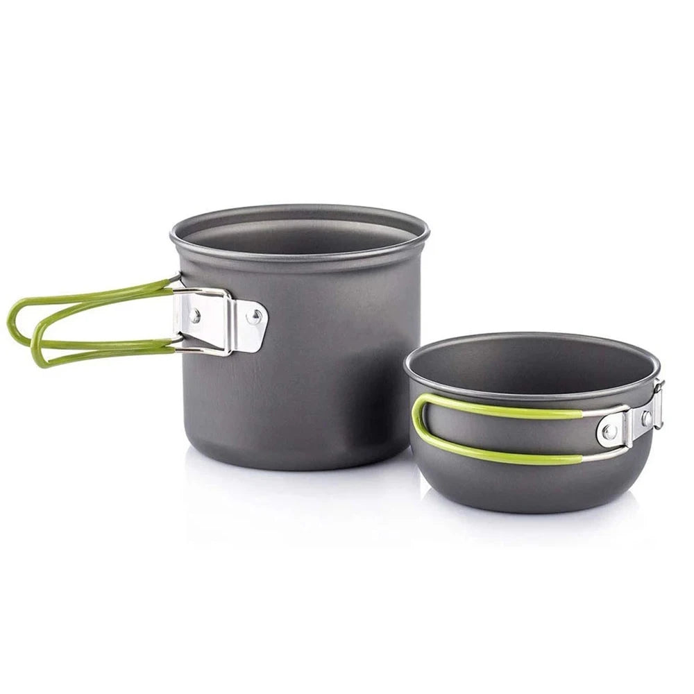 Camping Cookware Kit with Stove and Dinnerware