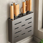 Wall-mounted kitchen knife storage block