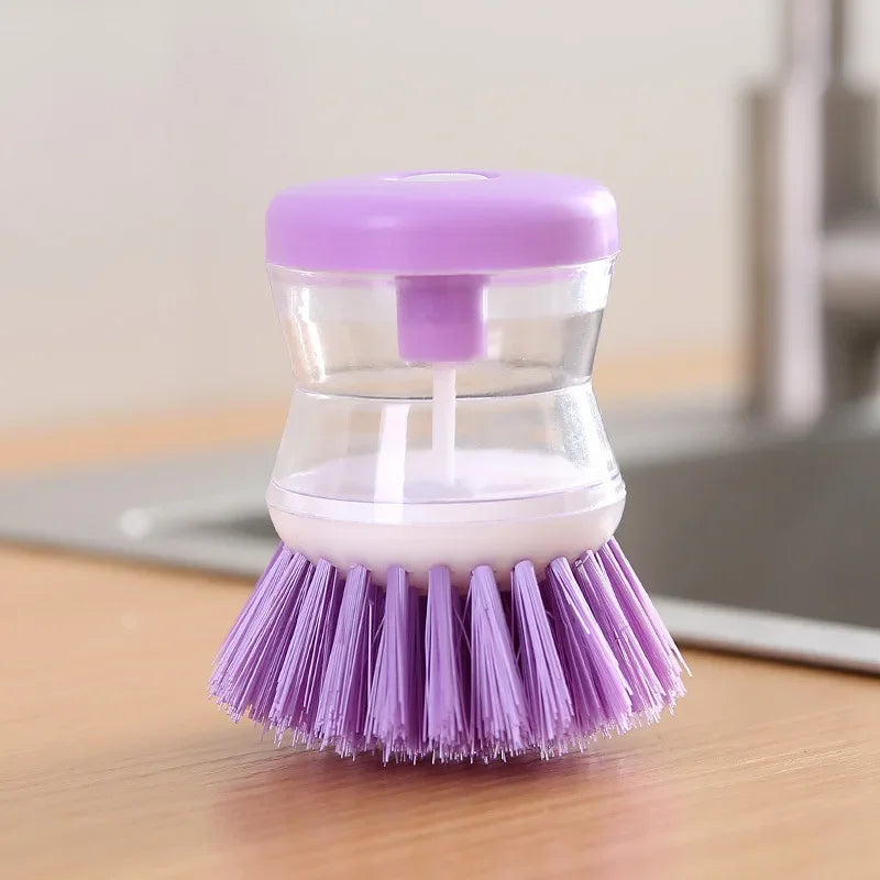 Kitchen Brush with Liquid Soap Dispenser