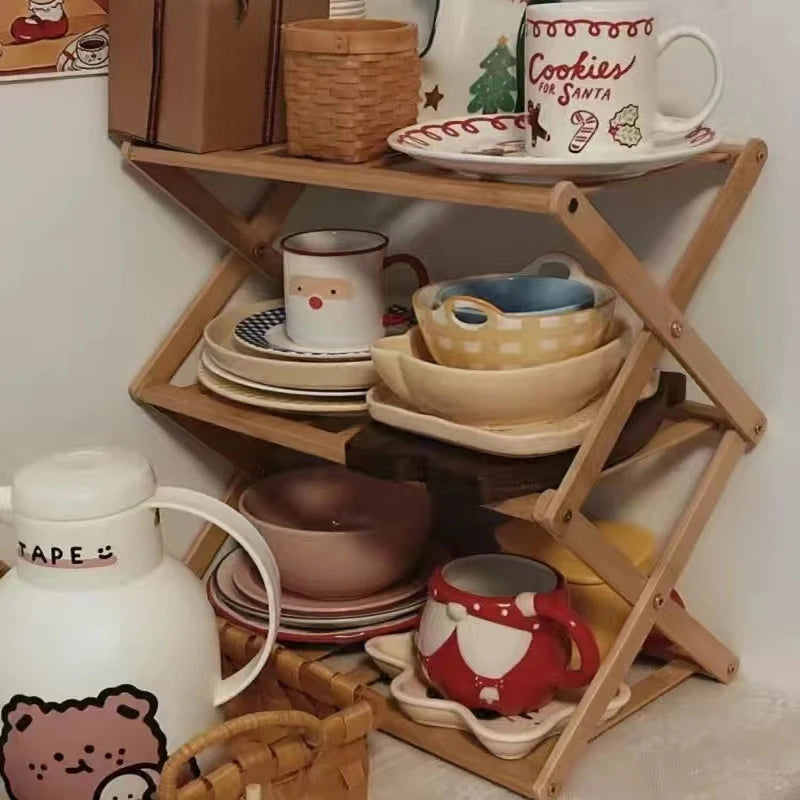 Bamboo Three-Layer Drying Rack