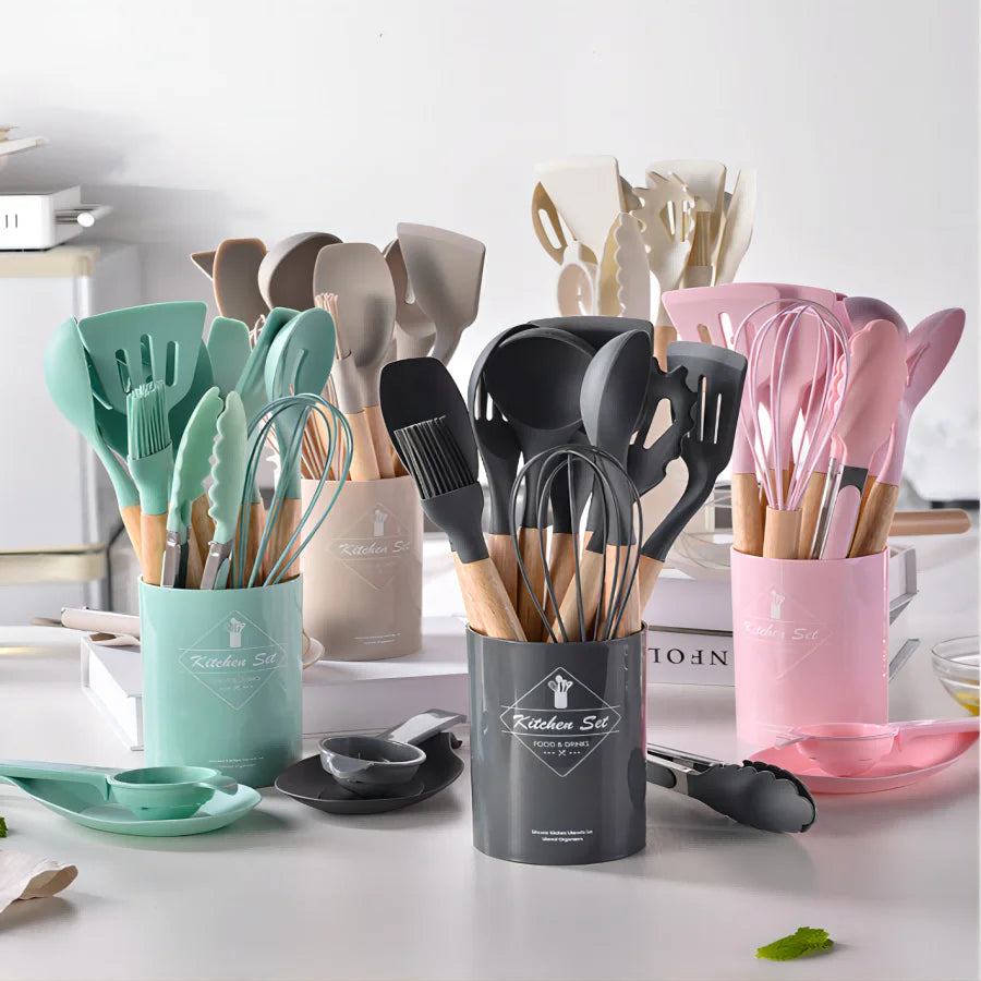 Silicone 14-piece Cooking Utensils Set