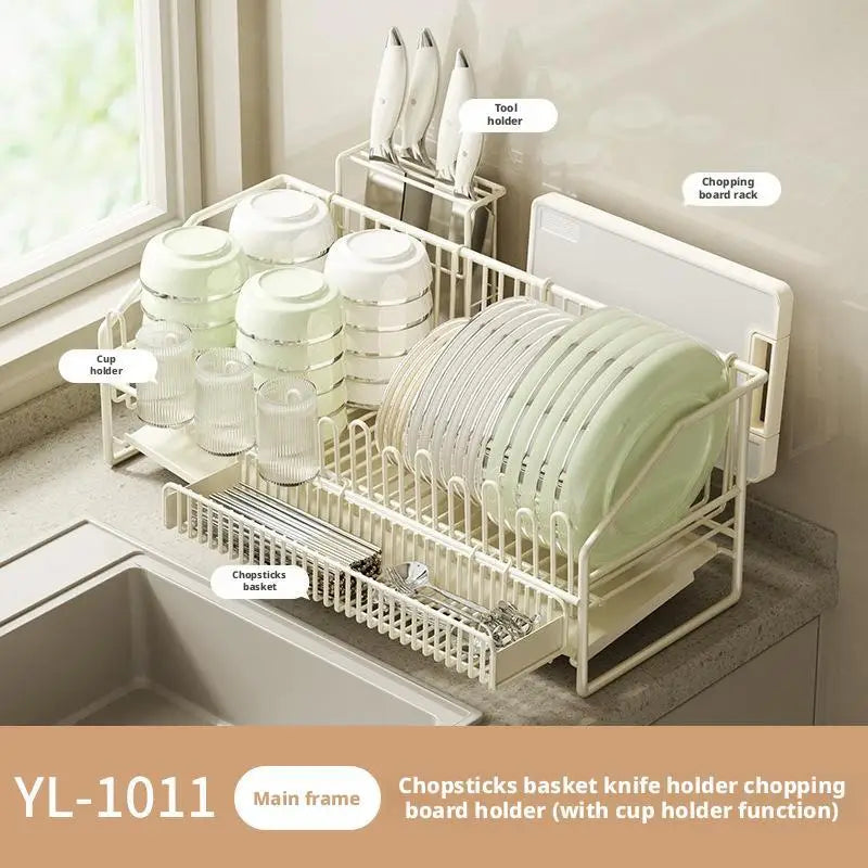 All-purpose dish rack with drain