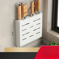 Wall-mounted kitchen knife storage block