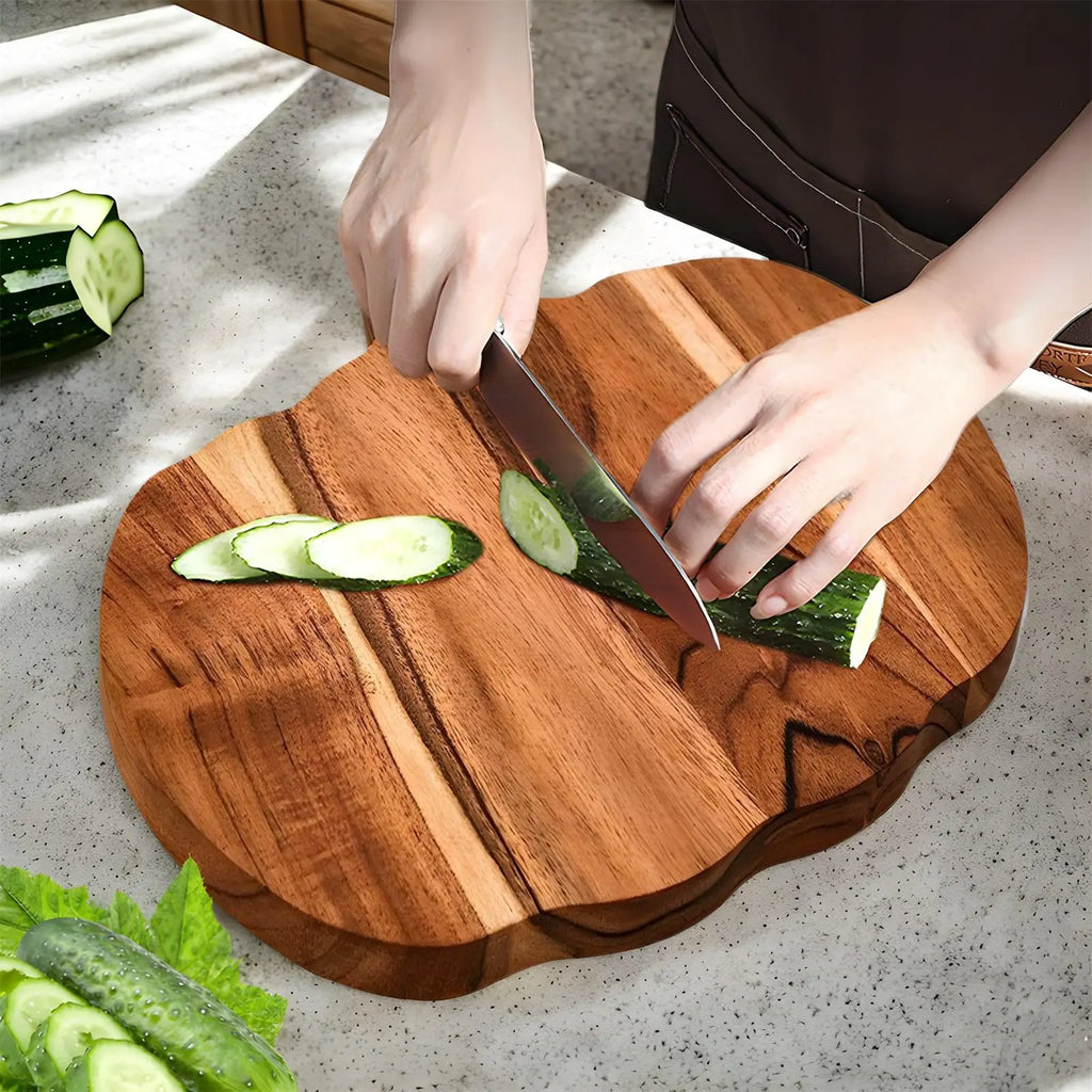 Pumpkin Shaped Wooden Kitchen Cutting Board