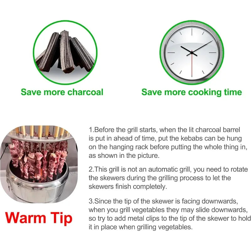 Stainless Steel Wrap-around Charcoal Grill