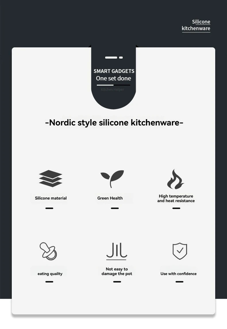 11-piece cooking tool set with storage bucket