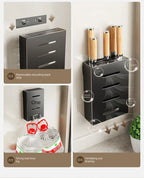 Wall-mounted kitchen knife storage block