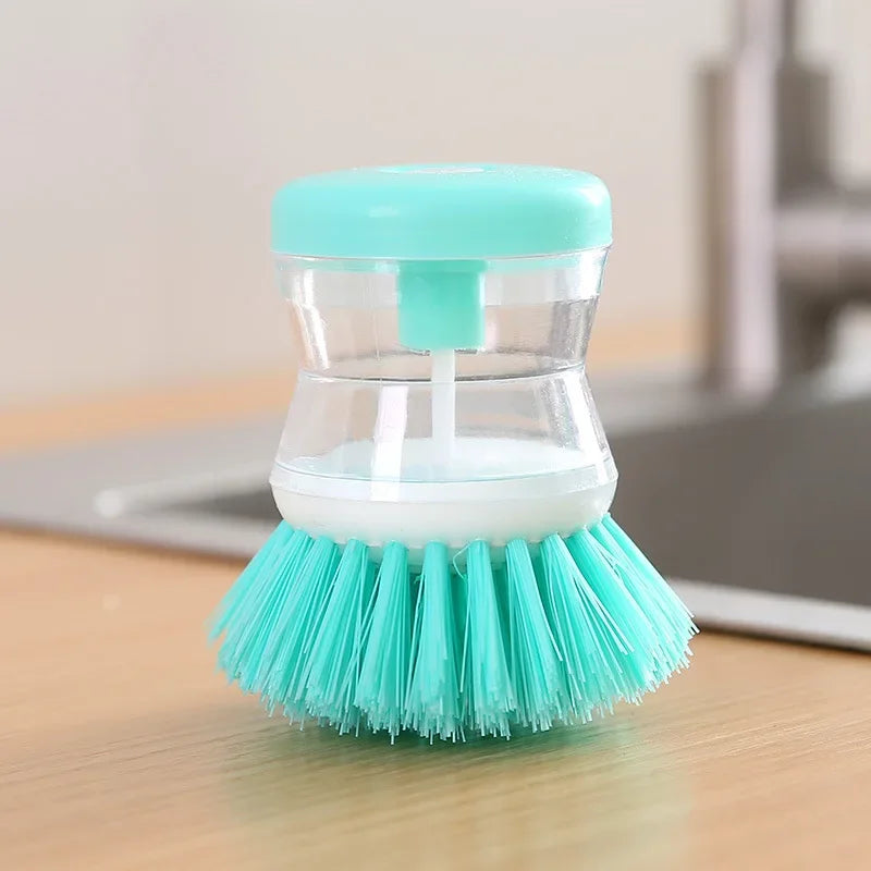 Kitchen Brush with Liquid Soap Dispenser