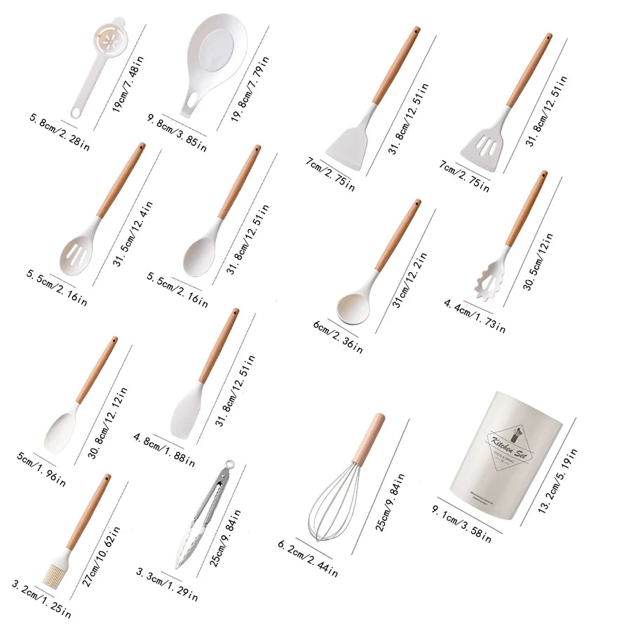 Silicone 14-piece Cooking Utensils Set