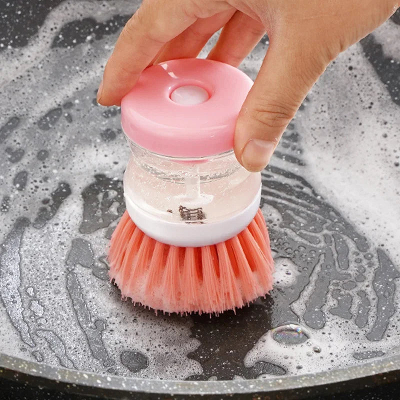 Kitchen Brush with Liquid Soap Dispenser
