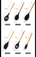 11-piece cooking tool set with storage bucket