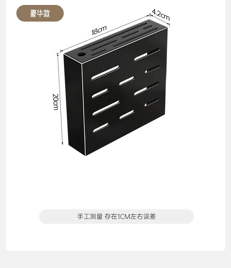 Wall-mounted kitchen knife storage block