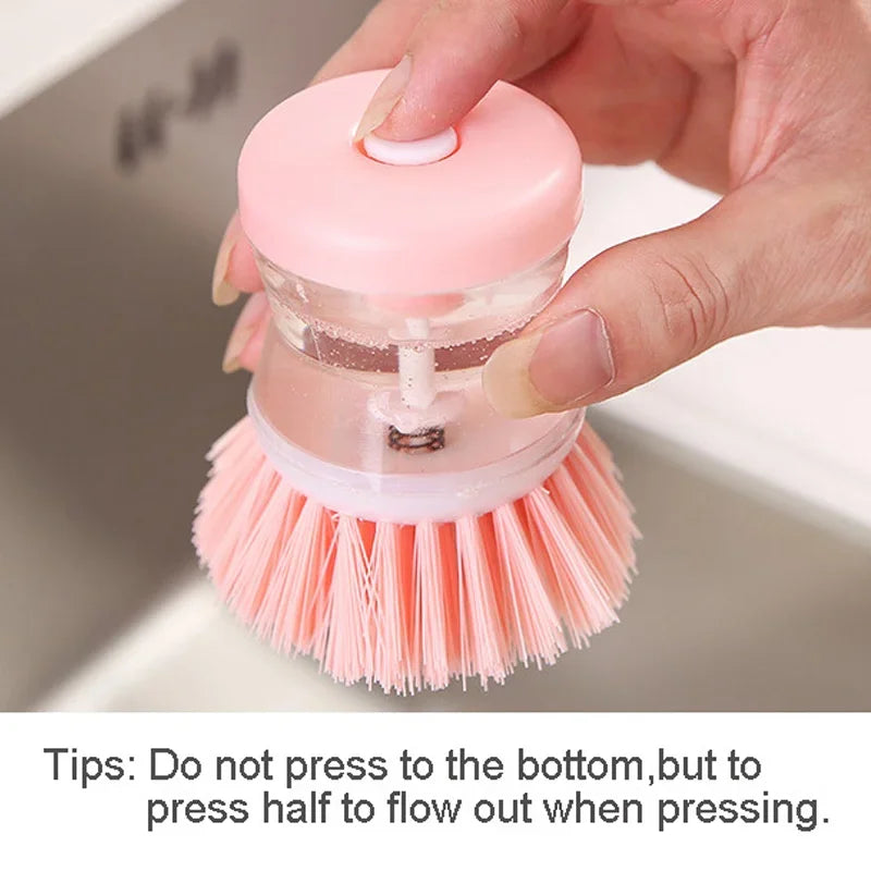 Kitchen Brush with Liquid Soap Dispenser
