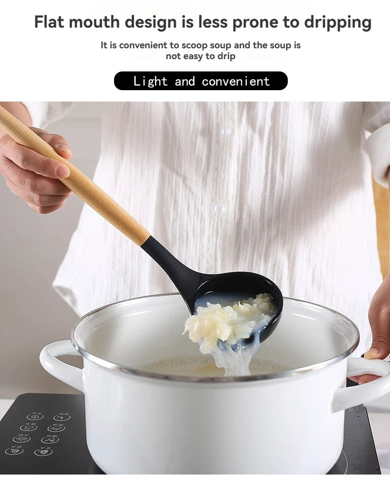 11-piece cooking tool set with storage bucket