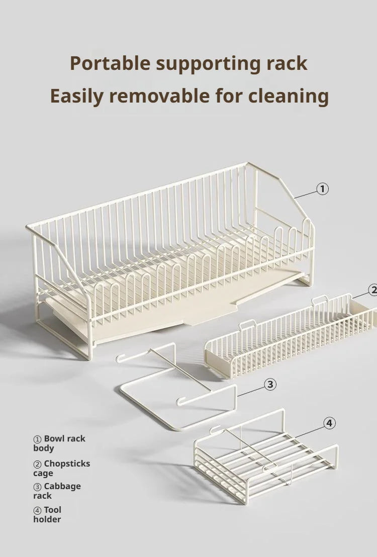 All-purpose dish rack with drain