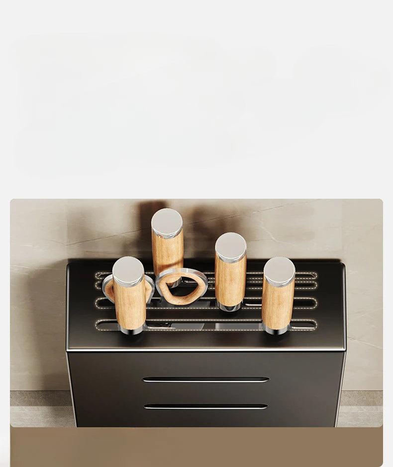 Wall-mounted kitchen knife storage block