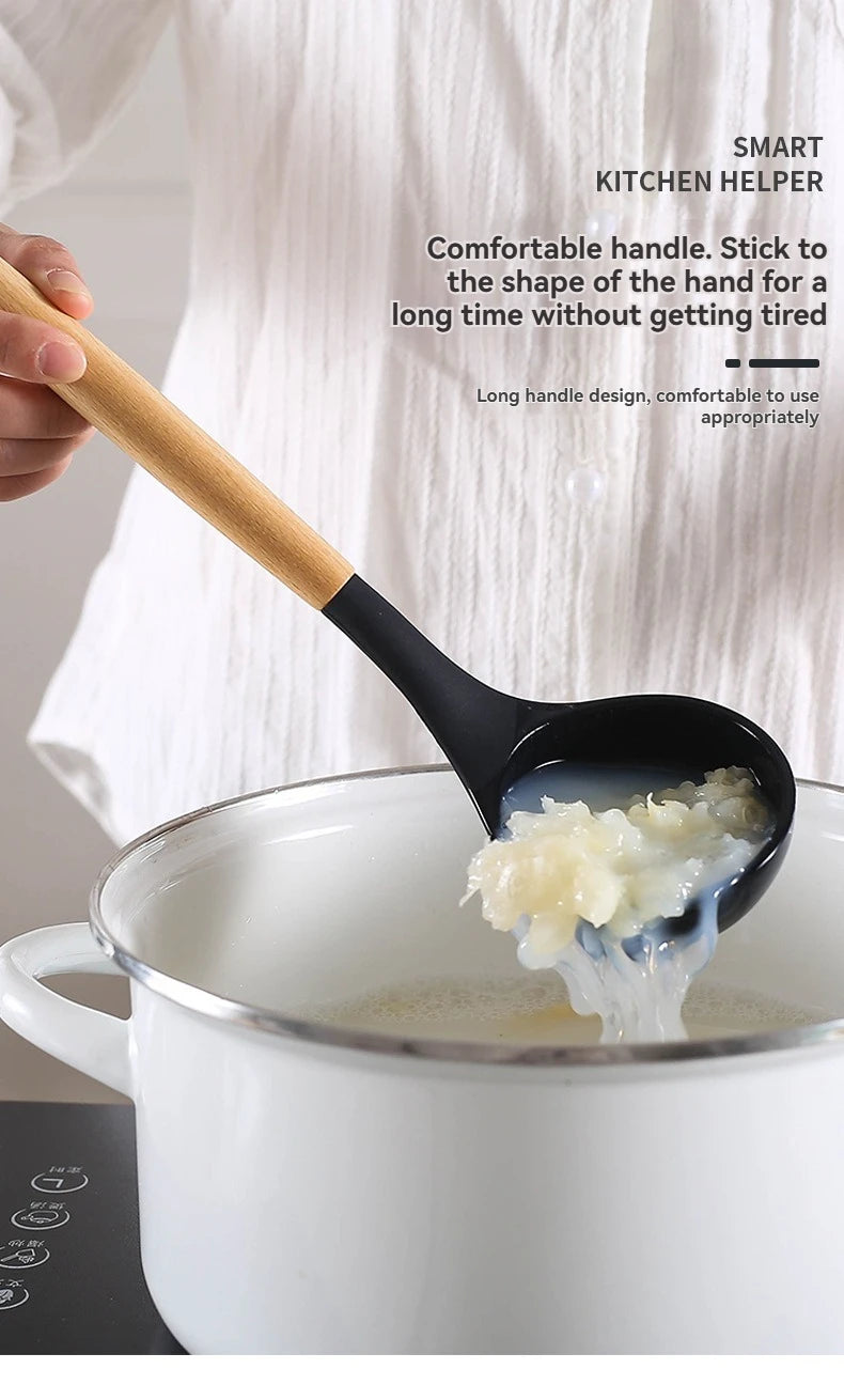 11-piece cooking tool set with storage bucket