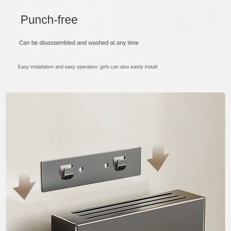 Wall-mounted kitchen knife storage block