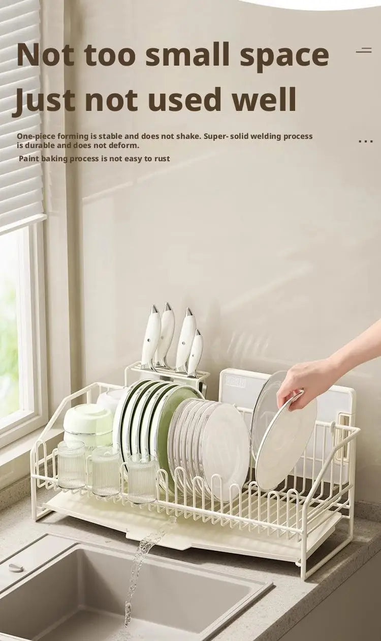 All-purpose dish rack with drain