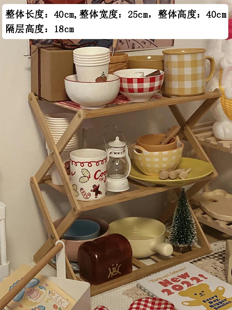 Bamboo Three-Layer Drying Rack