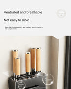 Wall-mounted kitchen knife storage block