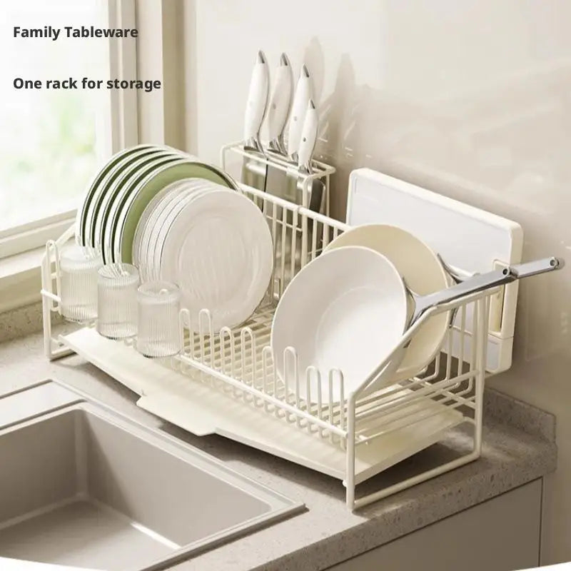 All-purpose dish rack with drain