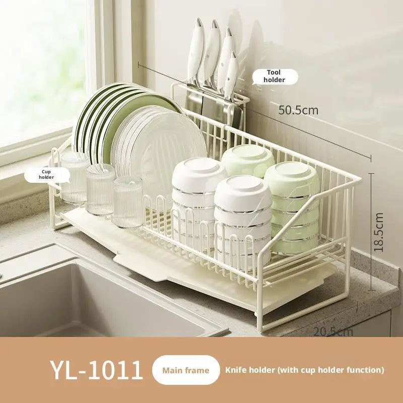 All-purpose dish rack with drain
