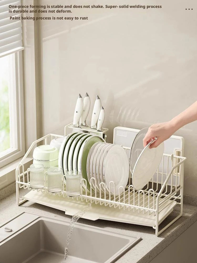 All-purpose dish rack with drain