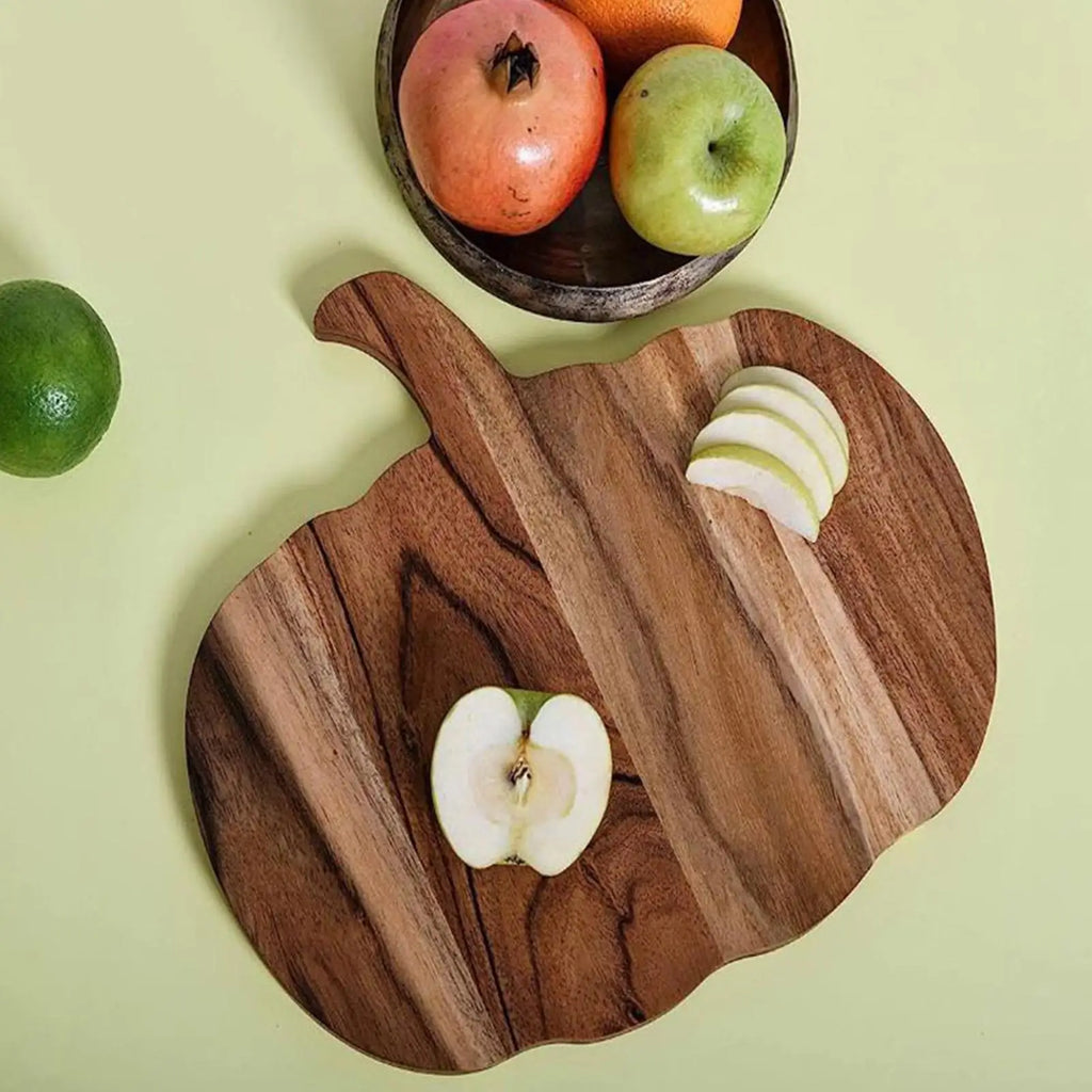 Pumpkin Shaped Wooden Kitchen Cutting Board