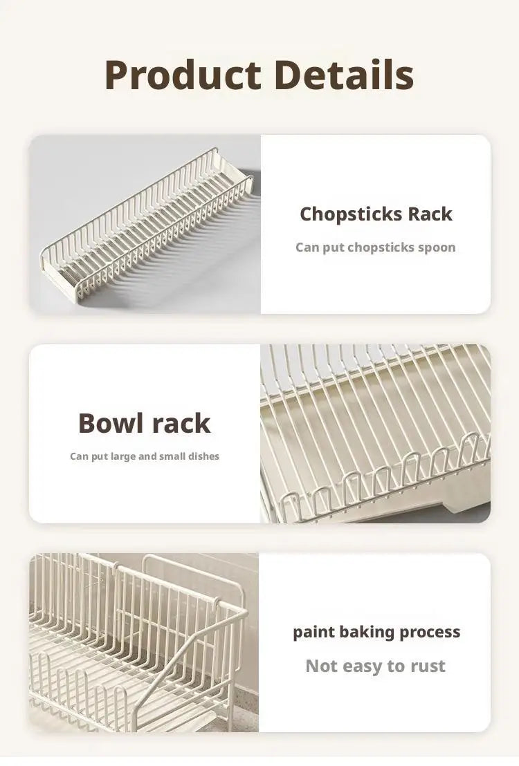 All-purpose dish rack with drain